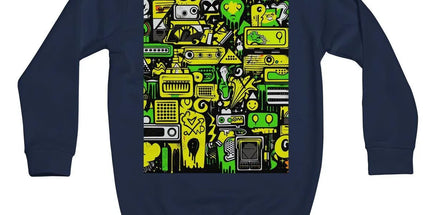 Graffiti Green and Yellow Abstract: A Dive into Vibrant Urban Art Kids Sweatshirt by Prodigi