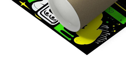 Graffiti Green and Yellow Abstract: A Dive into Vibrant Urban Art C-Type Print by Prodigi