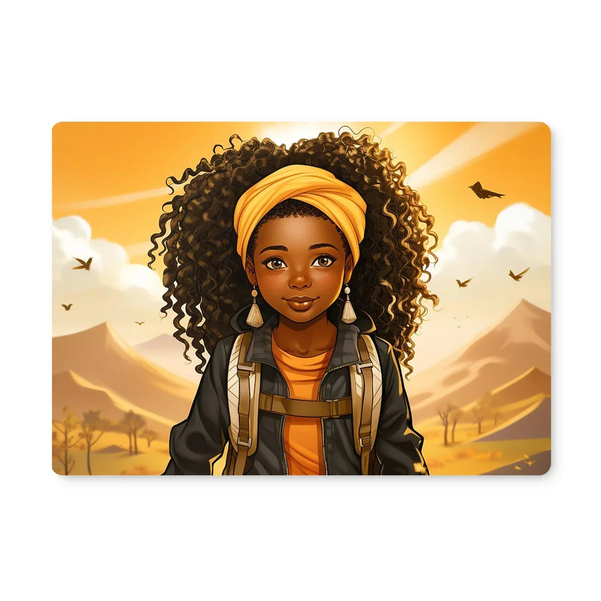 Autum Days Cute Black Girl MelanatedMe Placemat by Prodigi