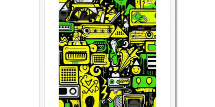 Graffiti Green and Yellow Abstract: A Dive into Vibrant Urban Art Framed & Mounted Print by Prodigi