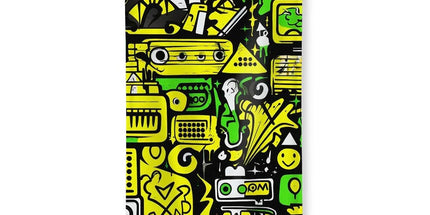 Graffiti Green and Yellow Abstract: A Dive into Vibrant Urban Art Towel by Prodigi