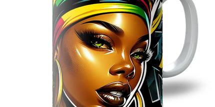 Gift For Her Rasta Queen Street Black Women Gift Mug - D'Sare