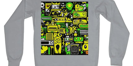 Graffiti Green and Yellow Abstract: A Dive into Vibrant Urban Art Crew Neck Sweatshirt by Prodigi