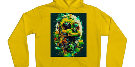 Mechanical Muse: Vibrant Graffiti Odyssey in Surreal Auto Wonderland Kids Hoodie by D'Sare