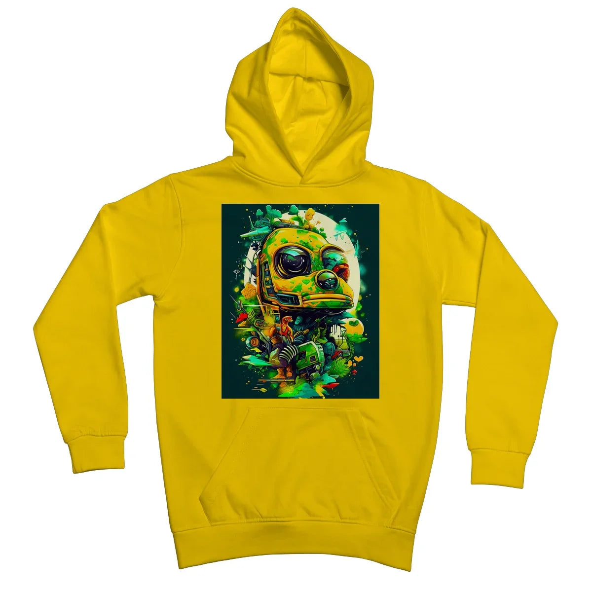Mechanical Muse: Vibrant Graffiti Odyssey in Surreal Auto Wonderland Kids Hoodie - D'Sare