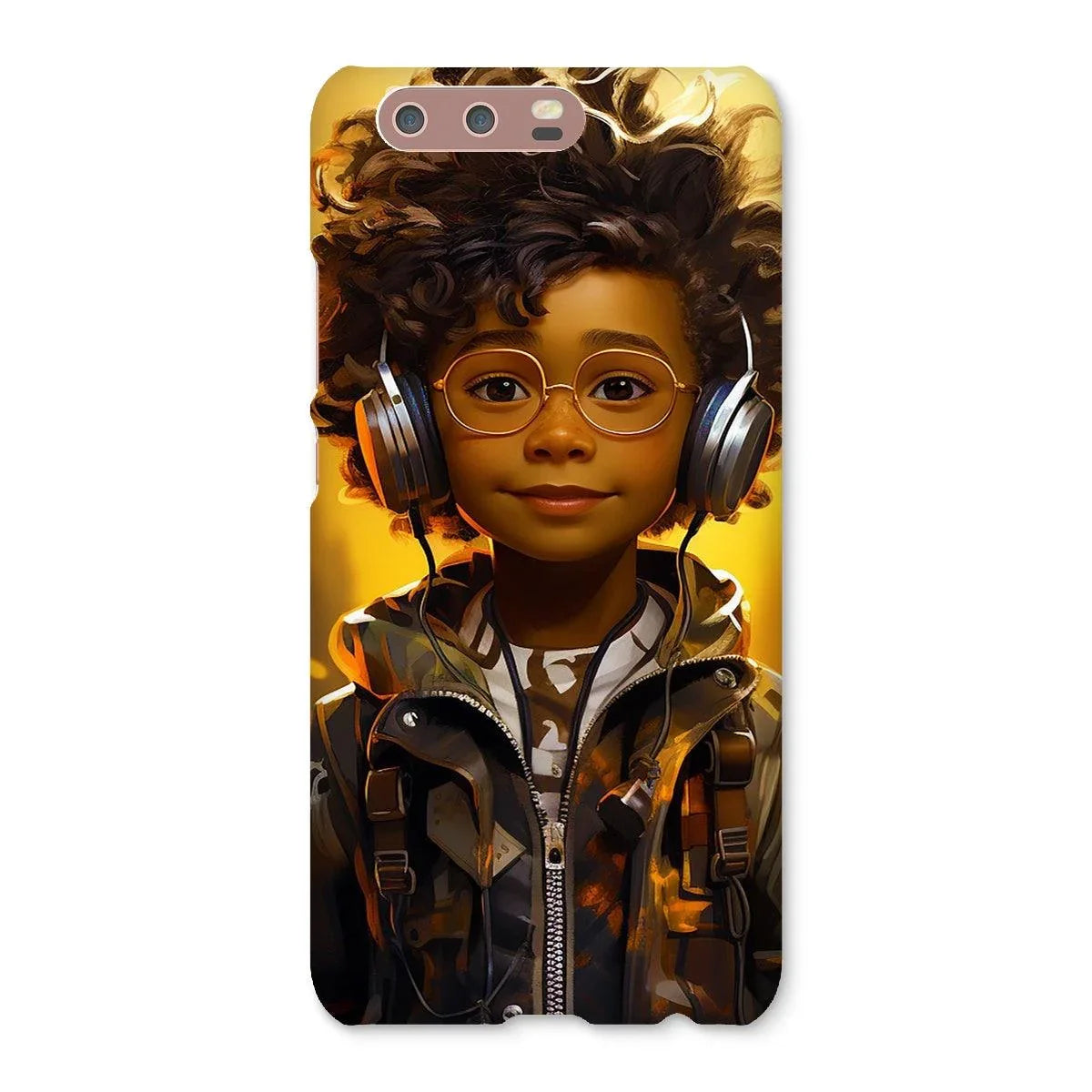 Little Boy Dino Dream Earphone: MelanatedMe Adventures by D'Sare Snap Phone Case - D'Sare 