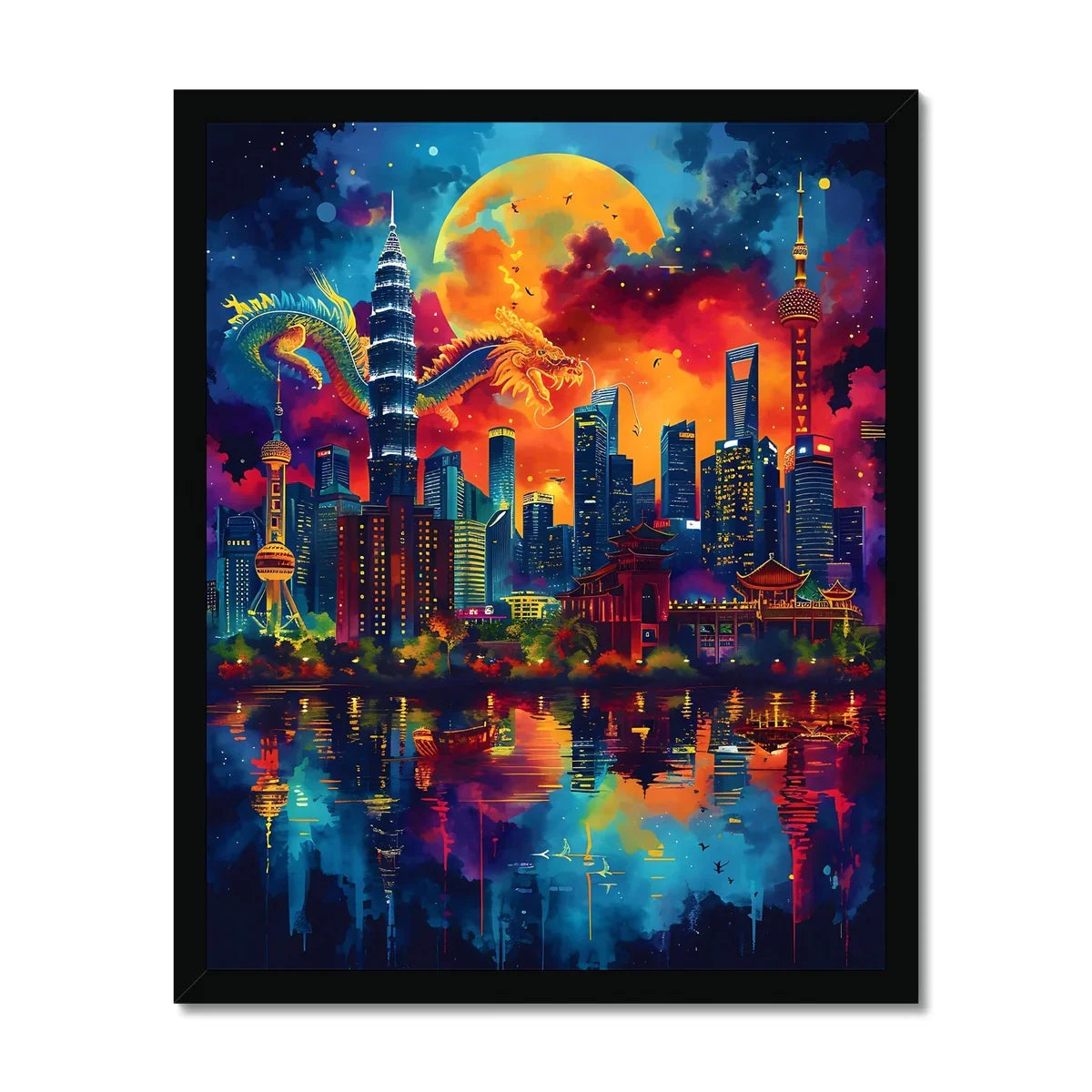 2024 Year Of The Dragon Celebration Budget Framed Poster - D'Sare