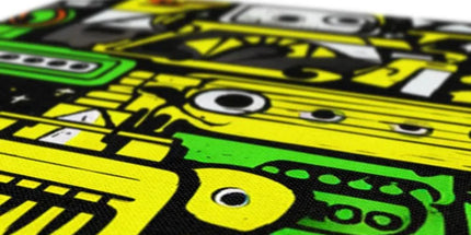 Graffiti Green and Yellow Abstract: A Dive into Vibrant Urban Art Eco Canvas by Prodigi