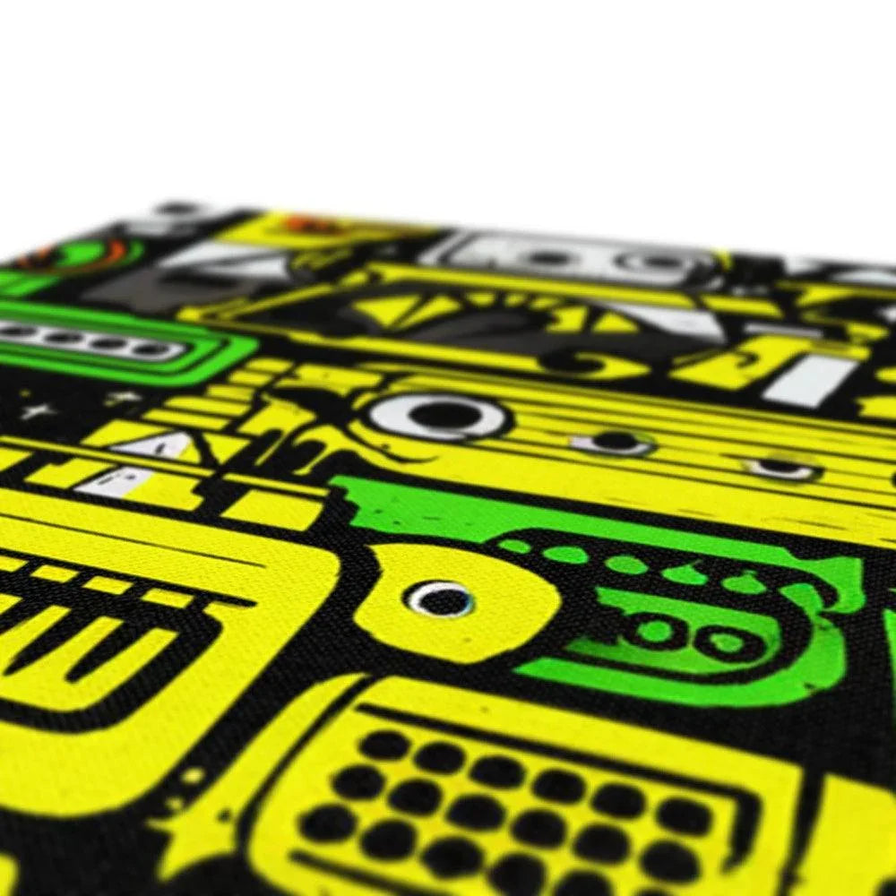 Graffiti Green and Yellow Abstract: A Dive into Vibrant Urban Art Eco Canvas - D'Sare 