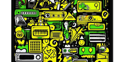Graffiti Green and Yellow Abstract: A Dive into Vibrant Urban Art Framed Print by Prodigi