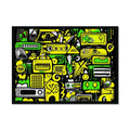 Graffiti Green and Yellow Abstract: A Dive into Vibrant Urban Art Framed Print by Prodigi