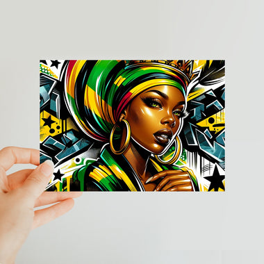 Gift For Her Rasta Queen Street Black Women Gift Classic Postcard
