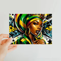 Gift For Her Rasta Queen Street Black Women Gift Classic Postcard by Prodigi