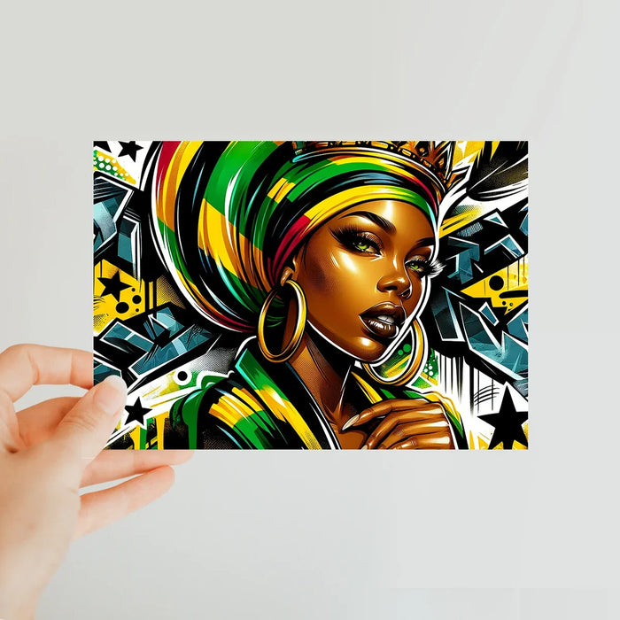 Gift For Her Rasta Queen Street Black Women Gift Classic Postcard