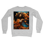 Orange Flower  Goddess Blue  Crew Neck Sweatshirt - D'Sare