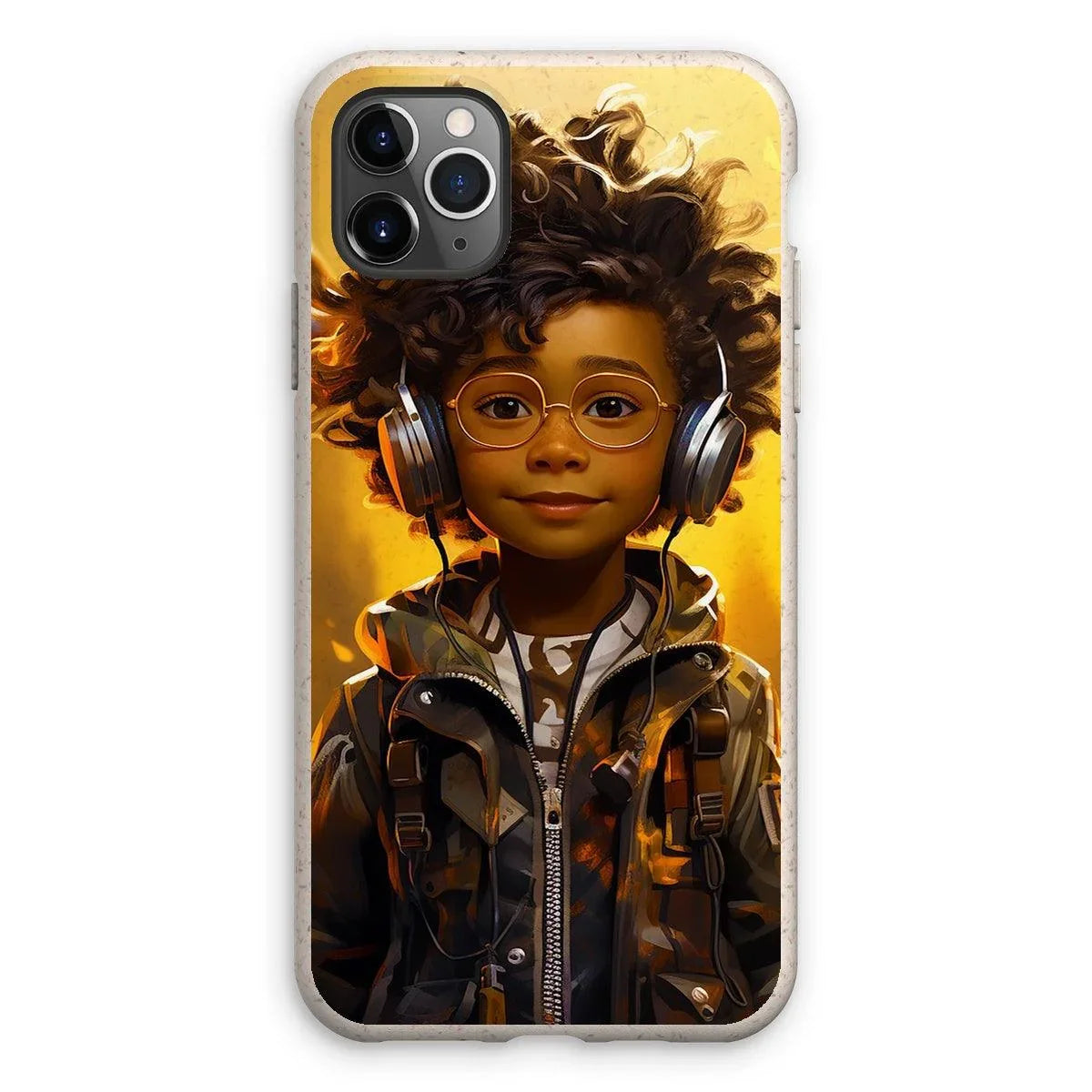 Little Boy Dino Dream Earphone: MelanatedMe Adventures by D'Sare Eco Phone Case - D'Sare 
