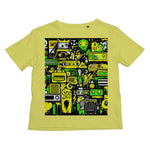 Graffiti Green and Yellow Abstract: A Dive into Vibrant Urban Art Kids T-Shirt - D'Sare 
