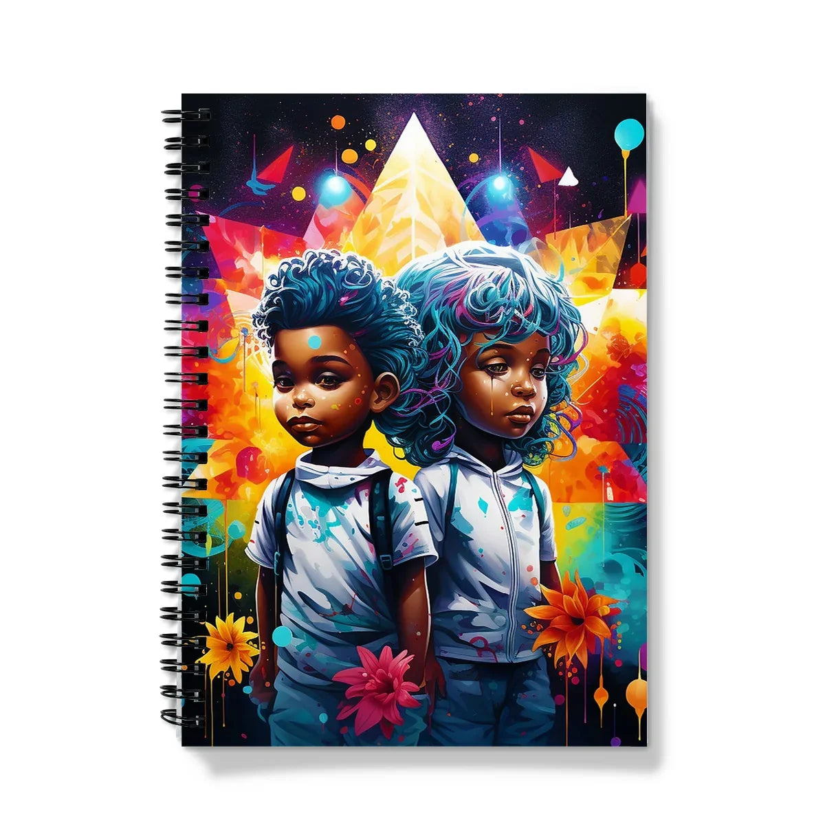 MelanatedMe Retro Galaxy Twins  Notebook - D'Sare