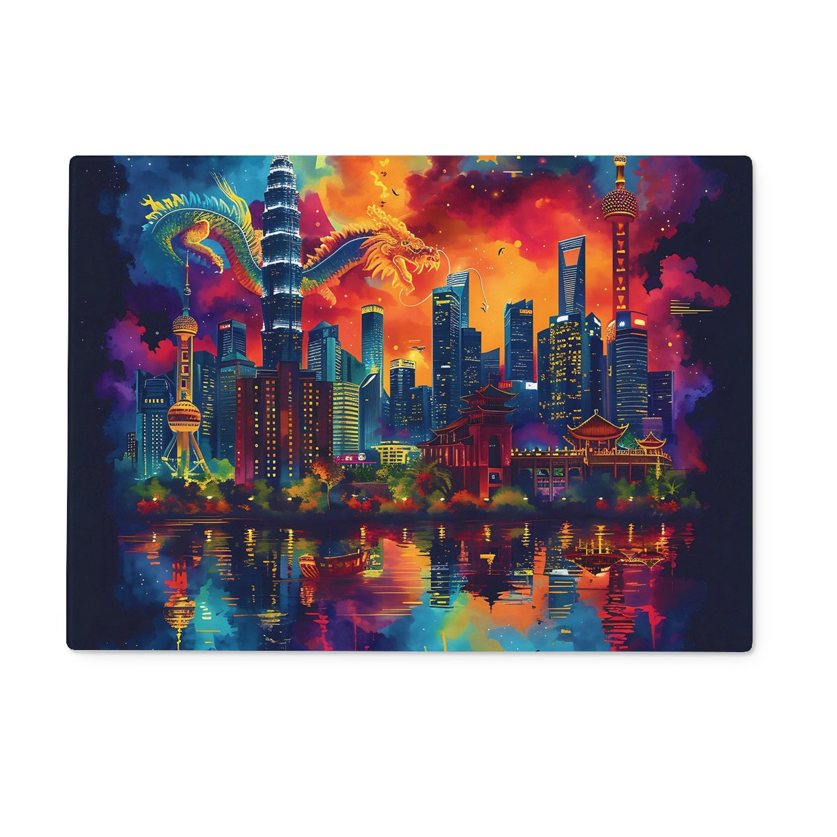 2024 Year Of The Dragon Celebration Glass Chopping Board