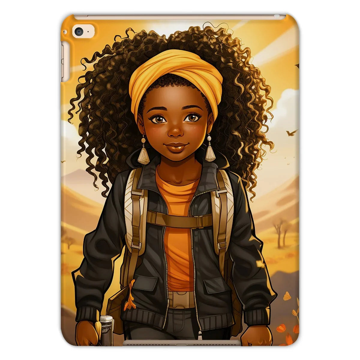 Autum Days Cute Black Girl MelanatedMe Tablet Cases by Prodigi