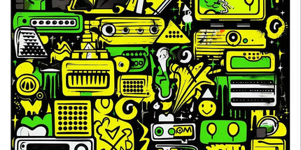 Graffiti Green and Yellow Abstract: A Dive into Vibrant Urban Art Sticker by Prodigi