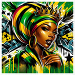 Gift For Her Rasta Queen Street Black Women Gift Sticker - D'Sare