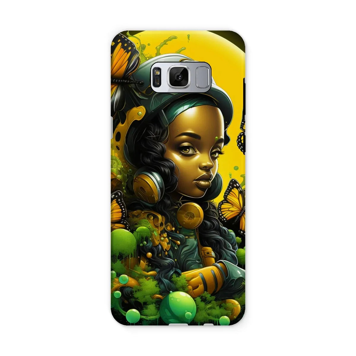 Monarch Butterfly Urban Fantasy Art Print - Afrofuturistic Girl with Butterflies Tough Phone Case - D'Sare