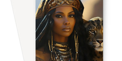 Blue Empress and The Majestic Leopard Greeting Card - D'Sare