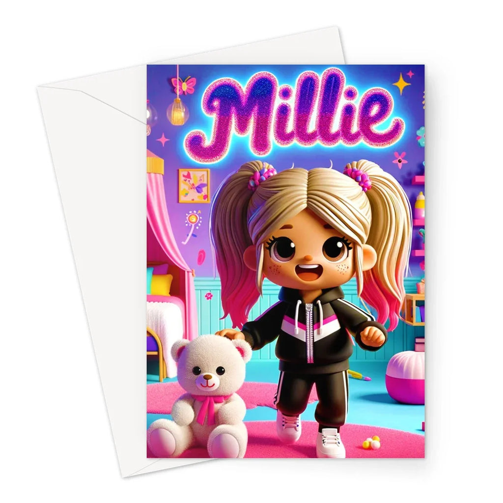 Happy Birthday Pink Grafitti Card Greeting Card - D'Sare