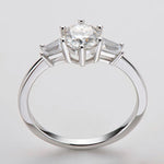 6.5mm D Color VVS1 Moissanite Three Stone Silver Rings - D'Sare