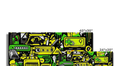 Graffiti Green and Yellow Abstract: A Dive into Vibrant Urban Art Canvas by Prodigi