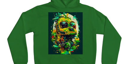 Mechanical Muse: Vibrant Graffiti Odyssey in Surreal Auto Wonderland Kids Hoodie by D'Sare