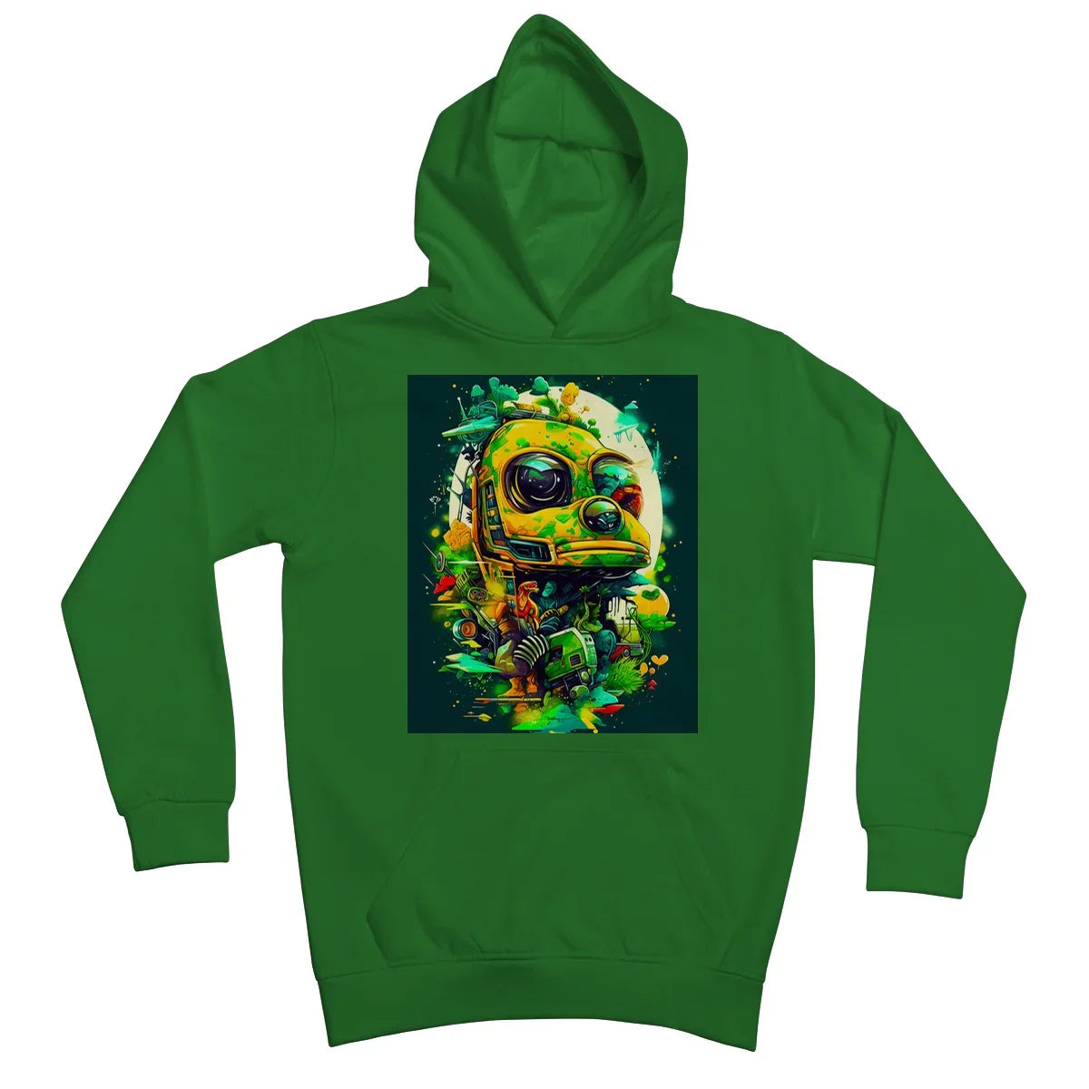 Mechanical Muse: Vibrant Graffiti Odyssey in Surreal Auto Wonderland Kids Hoodie - D'Sare