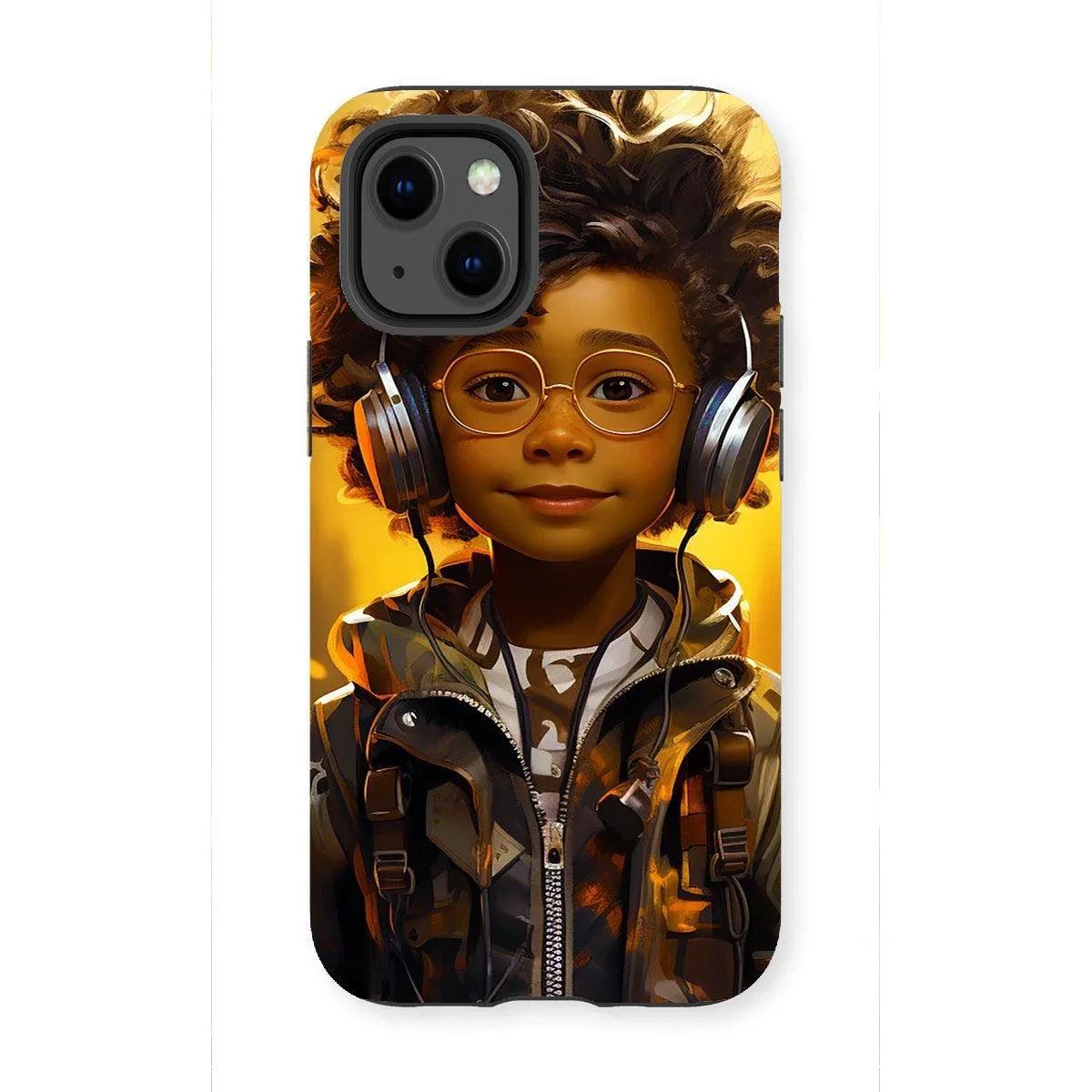 Little Boy Dino Dream Earphone: MelanatedMe Adventures by D'Sare Tough Phone Case - D'Sare 