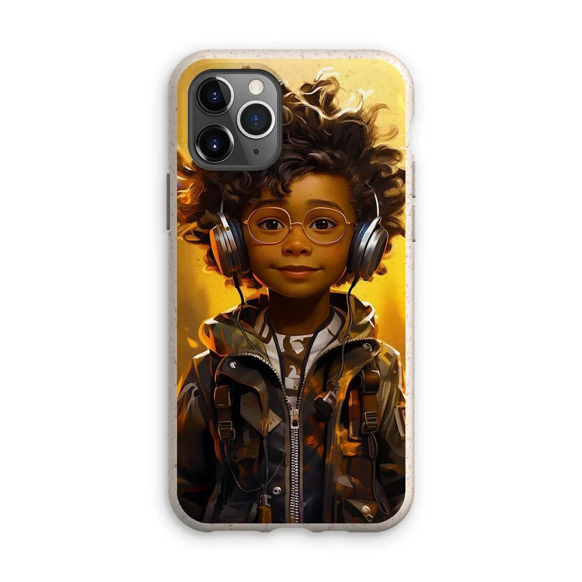 Little Boy Dino Dream Earphone: MelanatedMe Adventures by D'Sare Eco Phone Case - D'Sare 