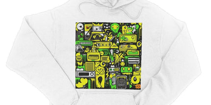 Graffiti Green and Yellow Abstract: A Dive into Vibrant Urban Art College Hoodie by Prodigi