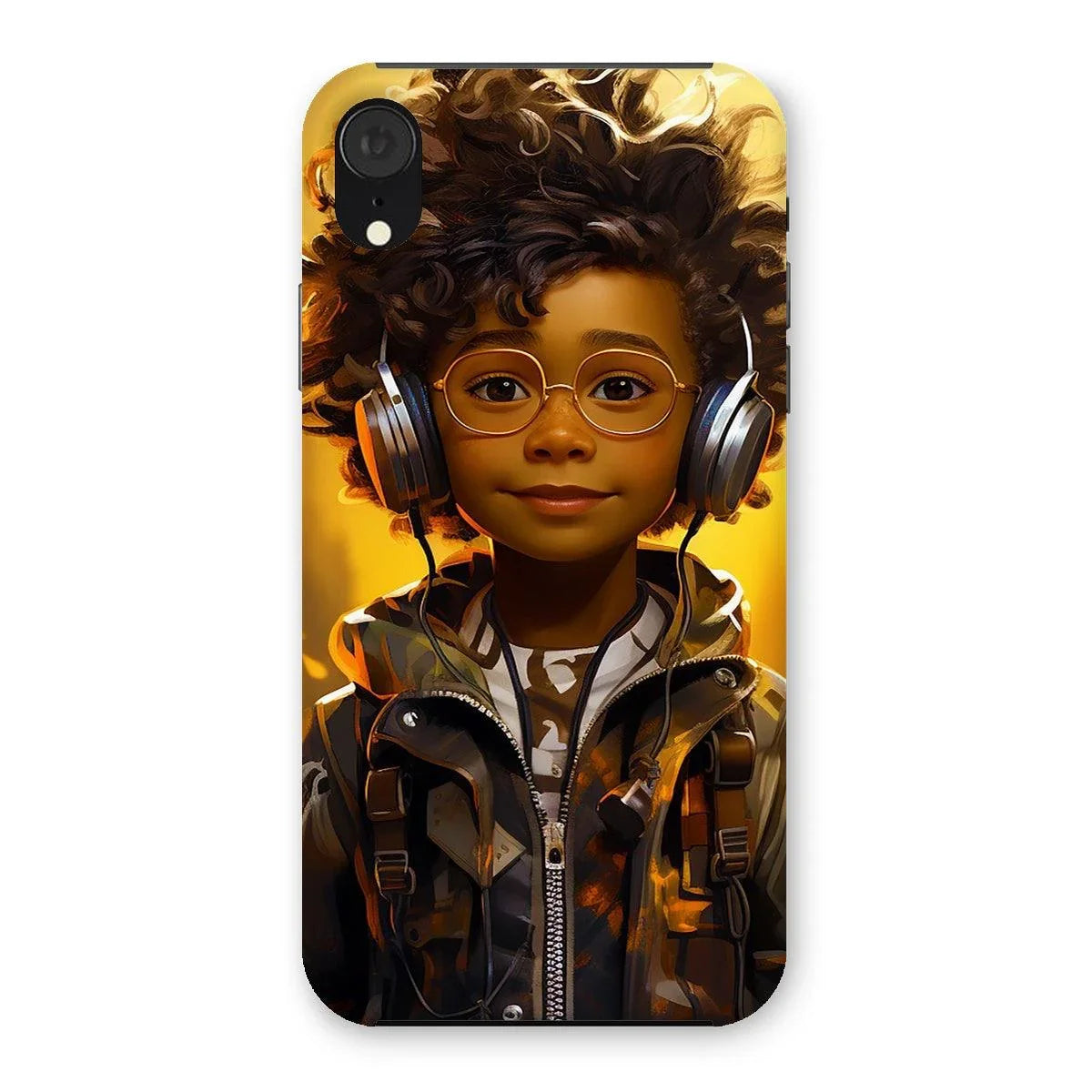 Little Boy Dino Dream Earphone: MelanatedMe Adventures by D'Sare Snap Phone Case - D'Sare 