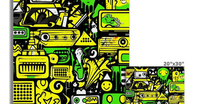 Graffiti Green and Yellow Abstract: A Dive into Vibrant Urban Art Hahnemühle Photo Rag Print by Prodigi