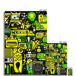 Graffiti Green and Yellow Abstract: A Dive into Vibrant Urban Art Hahnemühle Photo Rag Print - D'Sare 