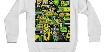 Graffiti Green and Yellow Abstract: A Dive into Vibrant Urban Art Kids Sweatshirt by Prodigi