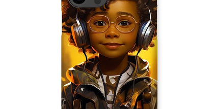 Little Boy Dino Dream Earphone: MelanatedMe Adventures by D'Sare Snap Phone Case - D'Sare 