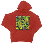 Graffiti Green and Yellow Abstract: A Dive into Vibrant Urban Art College Hoodie - D'Sare 