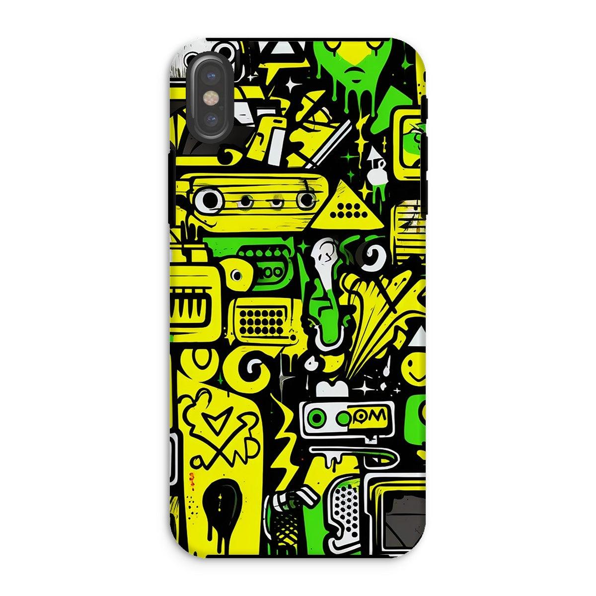 Graffiti Green and Yellow Abstract: A Dive into Vibrant Urban Art Tough Phone Case - D'Sare 