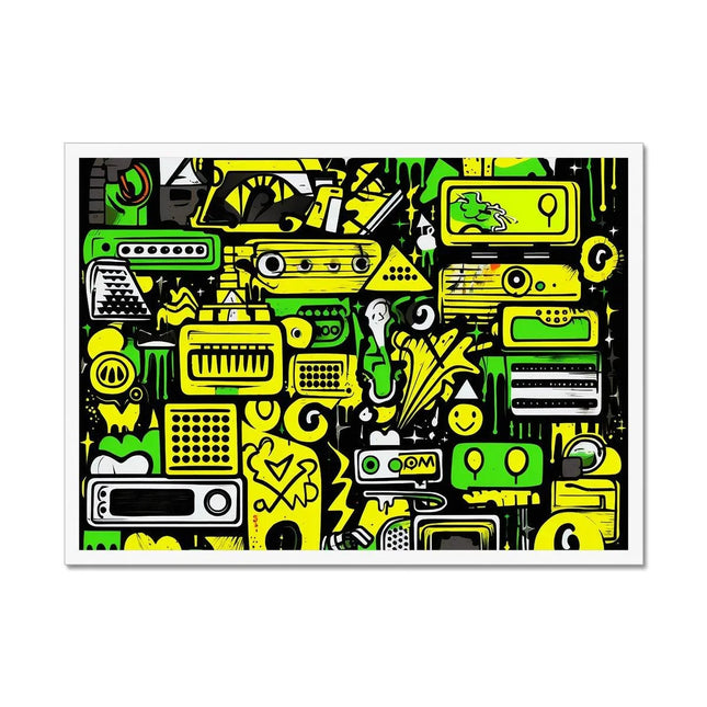 Graffiti Green and Yellow Abstract: A Dive into Vibrant Urban Art Framed Print by Prodigi