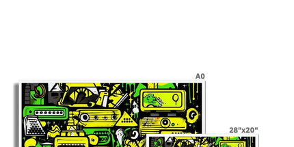 Graffiti Green and Yellow Abstract: A Dive into Vibrant Urban Art Framed Print by Prodigi