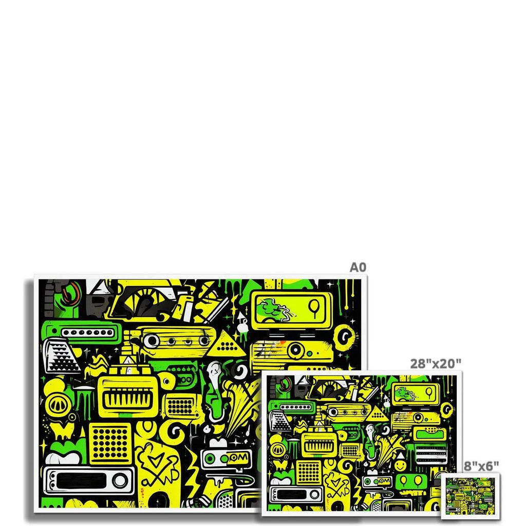 Graffiti Green and Yellow Abstract: A Dive into Vibrant Urban Art Framed Print - D'Sare 