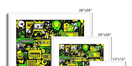 Graffiti Green and Yellow Abstract: A Dive into Vibrant Urban Art Framed & Mounted Print by Prodigi