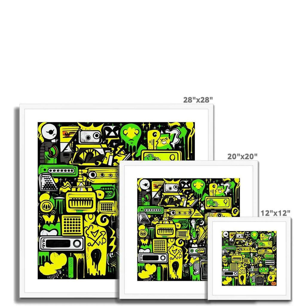 Graffiti Green and Yellow Abstract: A Dive into Vibrant Urban Art Framed & Mounted Print - D'Sare 