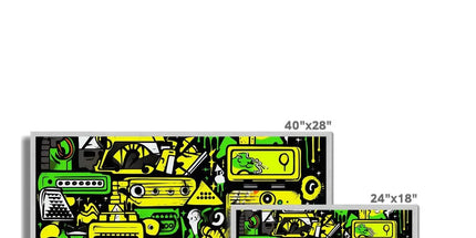 Graffiti Green and Yellow Abstract: A Dive into Vibrant Urban Art Antique Framed Print by Prodigi