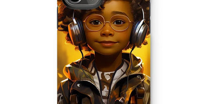 Little Boy Dino Dream Earphone: MelanatedMe Adventures by D'Sare Tough Phone Case by Prodigi